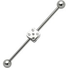 Industrial barbell made of surgical steel with dice, small