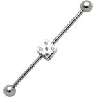 Industrial barbell made of surgical steel with dice, small