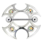 Nipple piercing shield Ninja 925 silver