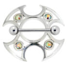 Nipple piercing shield Ninja 925 silver