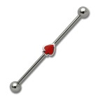 Industrial barbell made of surgical steel with a deck of hearts