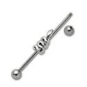 Surgical steel industrial barbell with snake