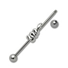 Surgical steel industrial barbell with snake
