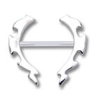 Nipple piercing made of PMFK with silver tribal motif
