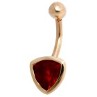 9 carat gold belly button piercing, beautiful special and red