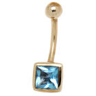 Stylish 14k gold belly button piercing