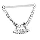 Nipple piercing made of PMFK with Angel lettering