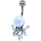 316L surgical steel stick, motif SQUID in silver