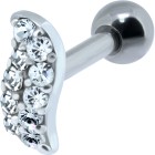 Helix ear piercing motif made of silver, elegantly set with crystals