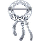 Nipple piercing made of 925 sterling silver Dreamcatcher - TRAUMFANGER