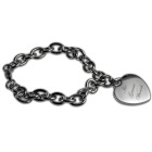 Stainless steel bracelet with a conspicuous heart pendant and engraving of your choice