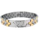 Stainless steel bracelet bicolor with your individual engraving