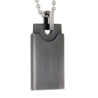 Stainless steel pendant, dog tag, 35mm