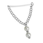 Nipple piercing made of PMFK with two small artificial pearls