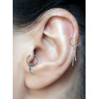 Tragus or helix piercing 925 sterling silver motif with 316L ring TIP1630
