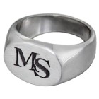 Signet ring made of stainless steel with an oval engraving surface and your desired engraving, sample motif DIVINE SPARKS