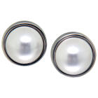 Stainless steel earrings with faux pearls