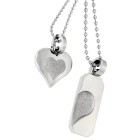 Partner pendant SO ROMANTIC made of stainless steel with an individual engraving on the back