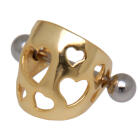 316L barbell with silver design heart