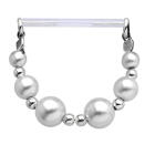 Nipple piercing made of PMFK with artificial pearls