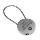 Round key ring with wire loop made of stainless steel and engraving of your choice
