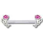 Nipple piercing made of PMFK with rose motif