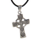 Pendant made of 925 sterling silver, cross, Celtic cross with spirals