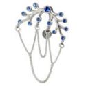 Belly button piercing, mystical design with silver chains and crystals