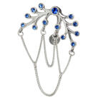 Belly button piercing, mystical design with silver chains and crystals