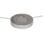 Pendant made of stainless steel, round, in two parts with a heart in the middle and an individual engraving