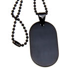 316L steel tag, dog tag, 22x37mm, black coated