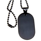 316L steel tag, dog tag, 22x37mm, black coated