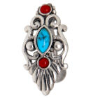 Belly button piercing American Indian 1.6x10mm with three semi-precious stones