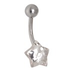 Belly button piercing 1.6x10mm with star design with cutouts