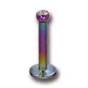 Colored labret titanium internal thread and Swarovski