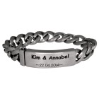 Heavy men's bracelet 22cm long made of stainless steel with individual engraving