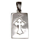 Pendant made of 925 sterling silver, CROSS recess in a flat rectangle