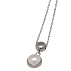 Necklace made of stainless steel with artificial pearl