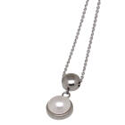 Necklace made of stainless steel with artificial pearl
