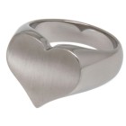 Signet ring stainless steel, frosted heart-shaped surface, inner diameter 16mm