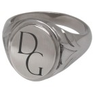 Signet ring made of stainless steel with an oval engraving surface and your desired engraving