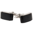 Stainless steel cufflinks, 21x12mm, black coated