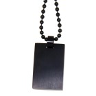 Rectangular stainless steel pendant, dog tag, 23x15mm, black plated