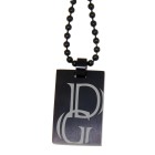 Pendant dog tag 15x23mm made of matted stainless steel PVD black coated with individual engraving