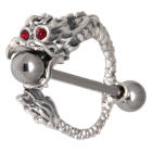 Nipple piercing made of 925 sterling silver dragon swallows world