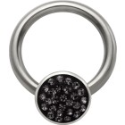 316L surgical steel BCR circle with glitter motif