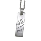 Necklace pendant rectangular made of 925 silver with individual engraving, 22x8mm