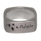 Square stainless steel ring 9mm wide with your individual engraving