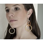 Mobile design steel earrings with rings