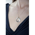 Fine necklace OPP04 made of 925 sterling silver, partially gold-plated with synthetic opal - light pink